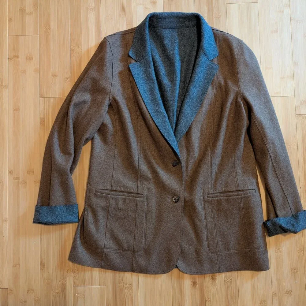 Lafayette 148 Rozella Reversible Blazer Wool Cashmere Loro Piana Fabric 12 - Picture 2 of 7